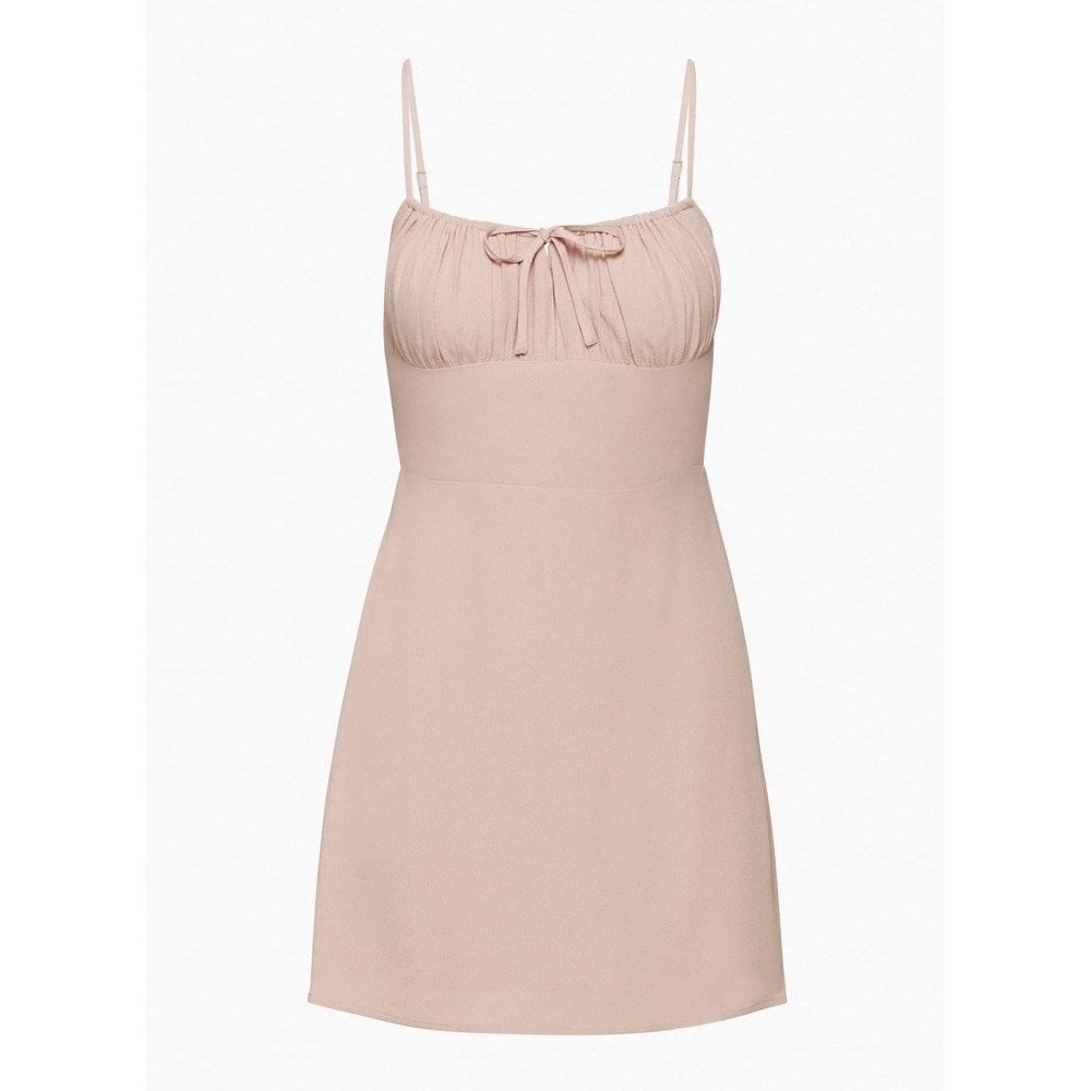 Aritzia Sunday Best Delilah Mini Dress Pink Milkmaid Smocked Size M